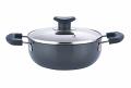 Vinod Hard Anodized Deep Kadai with Steel Lid- 20 cm, 2.1 Ltr